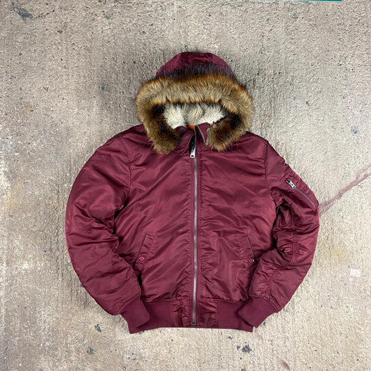 BORING ALPHA FUR HOOD BOMBER