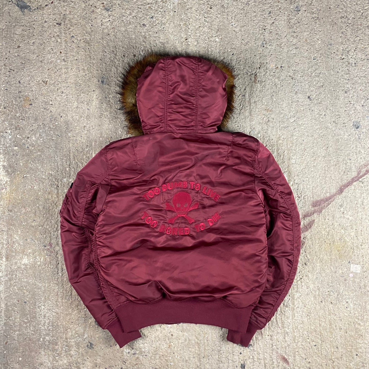 BORING ALPHA FUR HOOD BOMBER