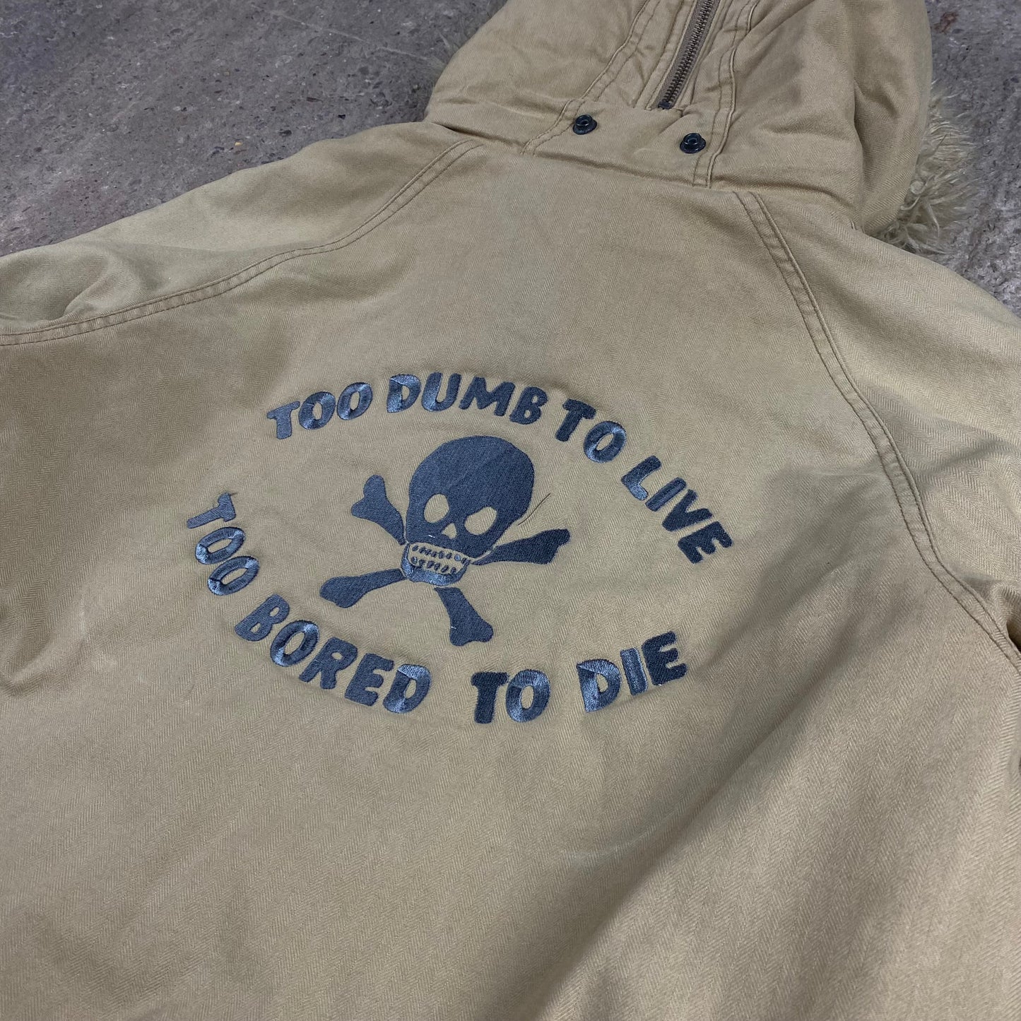 BORING ALPHA CANVAS ZIP HOOD BOMBER