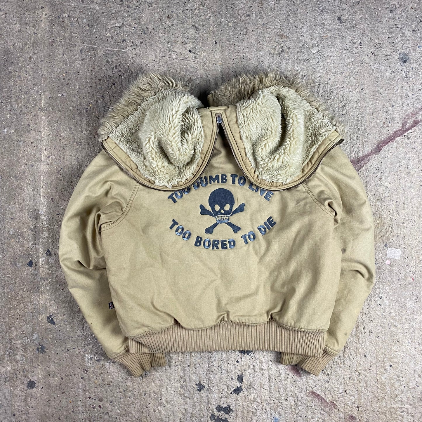 BORING ALPHA CANVAS ZIP HOOD BOMBER