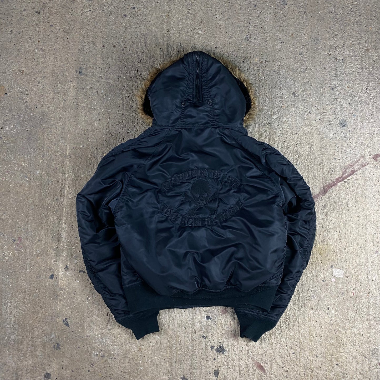 BORING ALPHA ZIP HOOD BOMBER