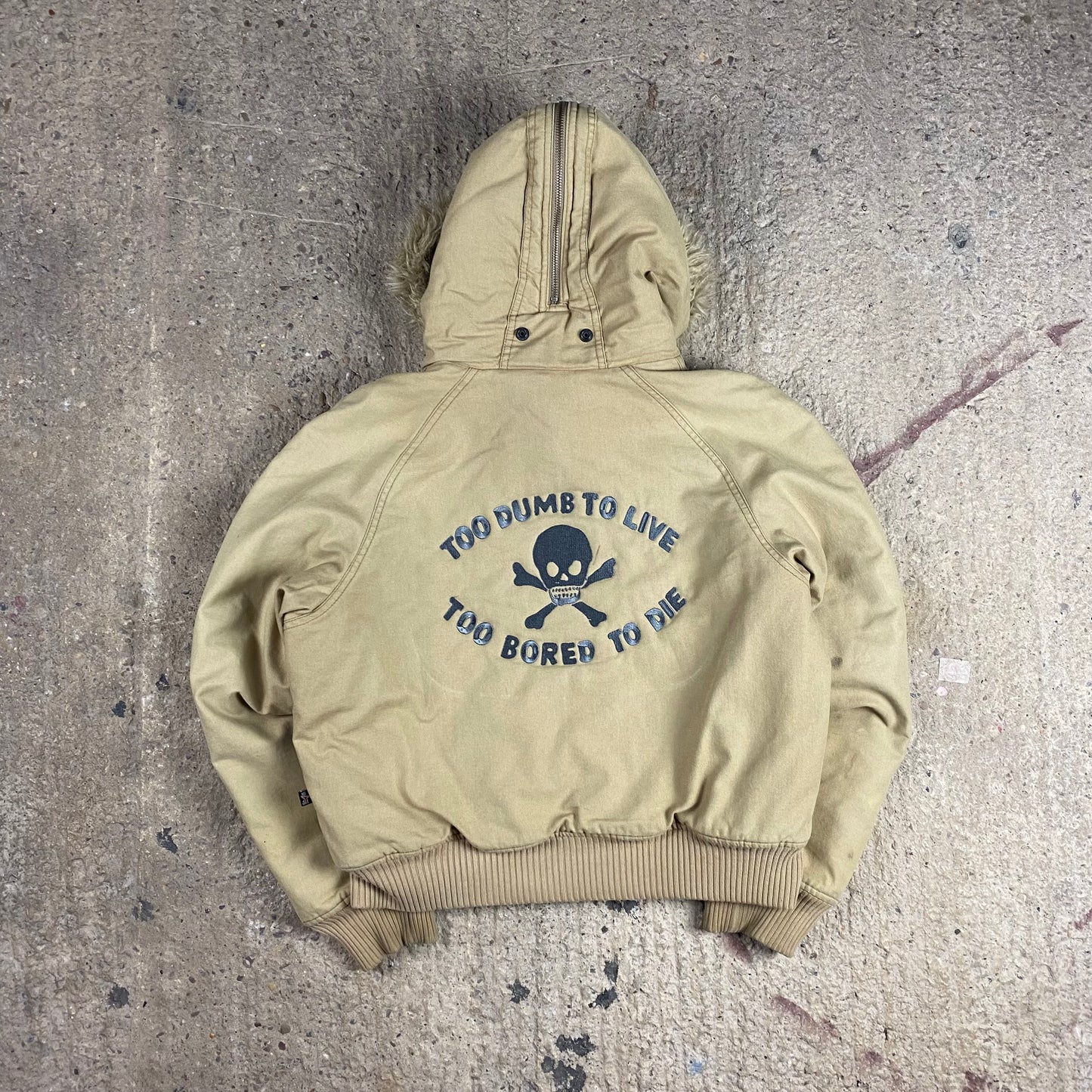 BORING ALPHA CANVAS ZIP HOOD BOMBER